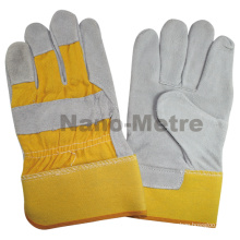 NMSAFETY 10.5 &quot;AB grade 190-220g Industrielle Double sécurité de paume jaune vache renversé gants de soudage en cuir